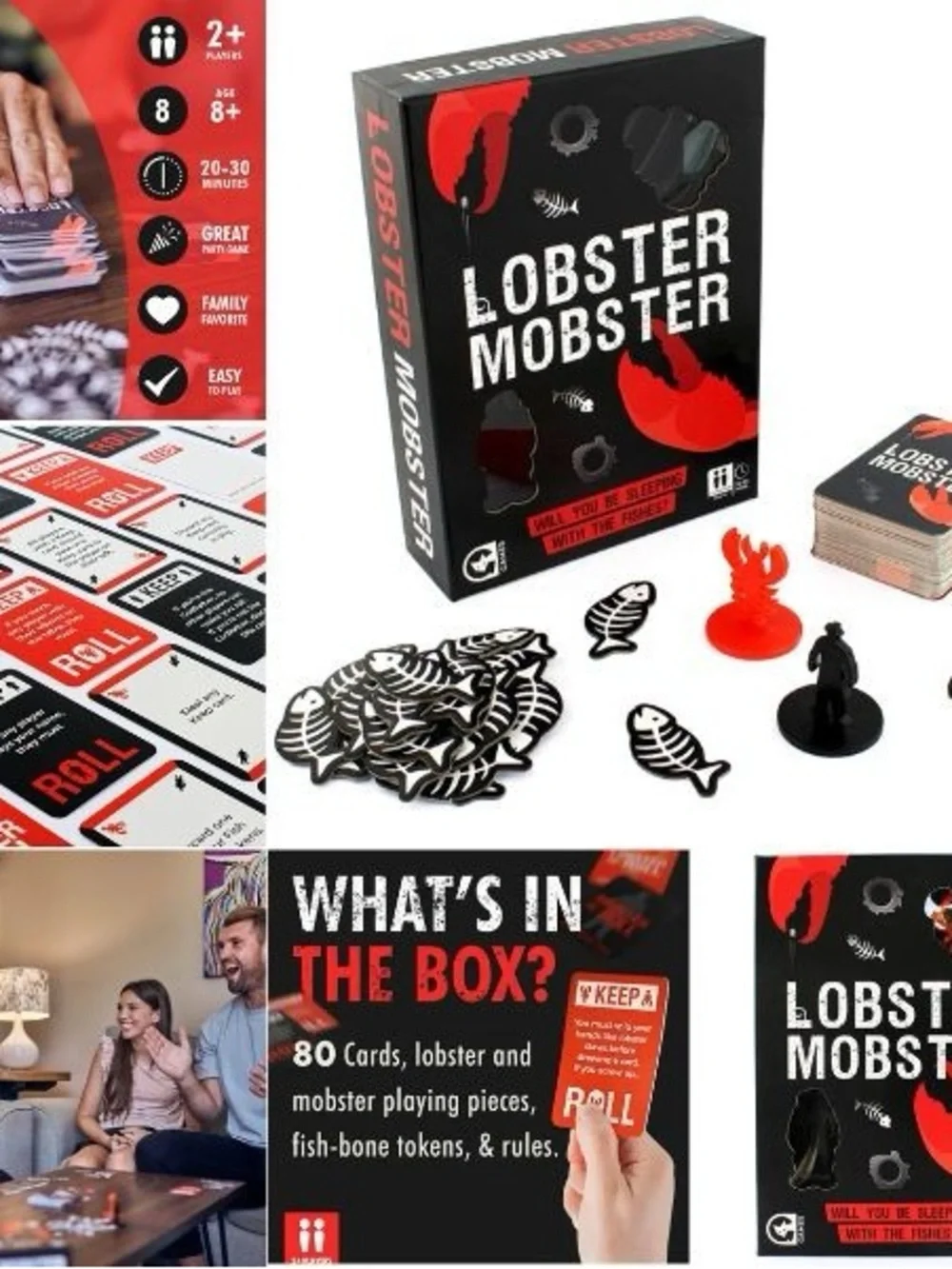 Lobster Mobster Party Game - Black & Red